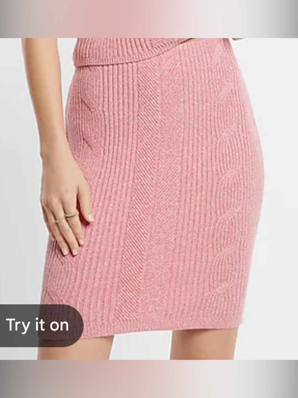 Express Pink Cable Knit mini skirt
